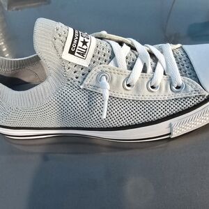 Converse Gray and White Sneakers with Mesh Upper